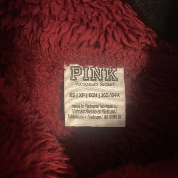 Victoria's Secret PINK burgundy full zip sherpa size XS - Picture 6 of 11